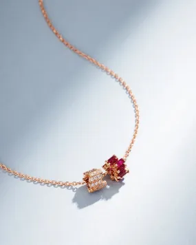 Infinite Ruby & Pave Diamond Rondelle Pendant