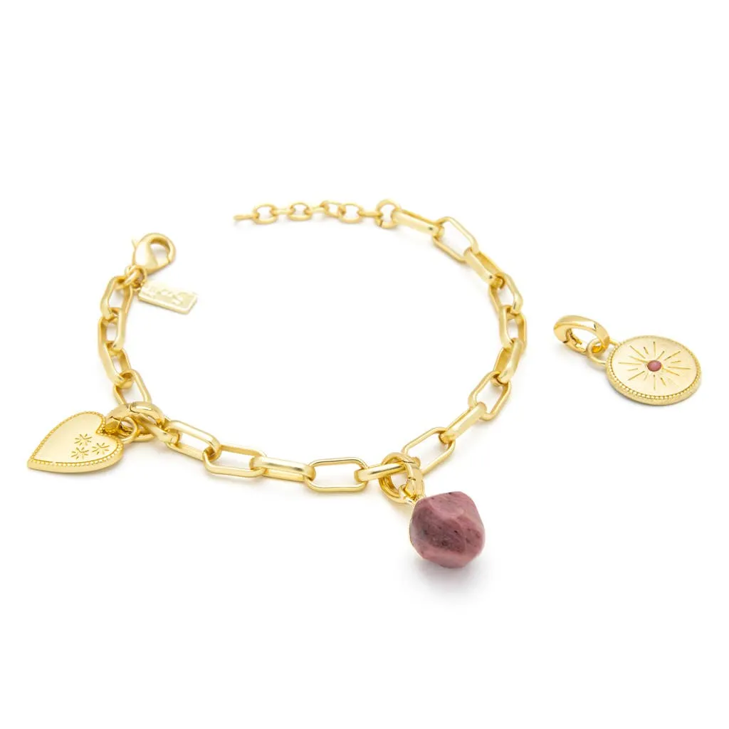 Interchangeable Charm Bracelet - Tourmaline / Healing / Gold