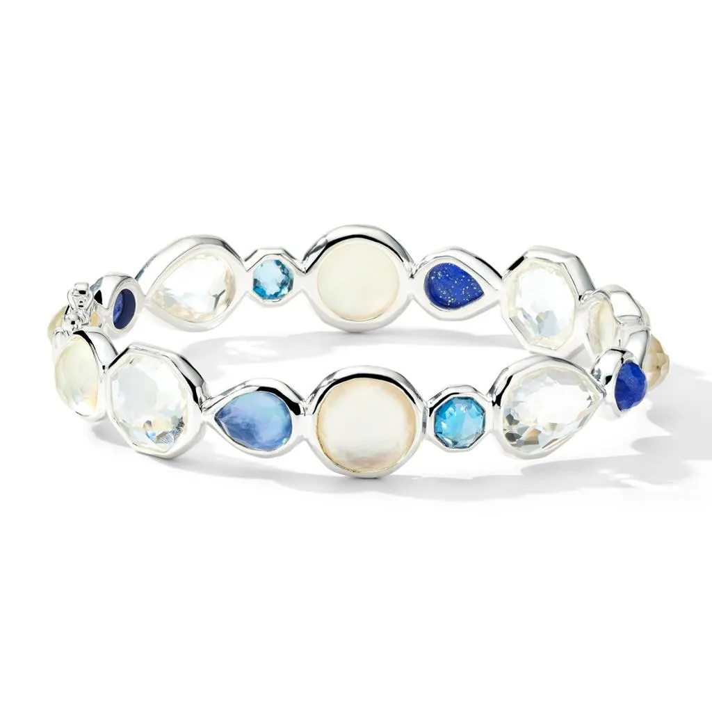 Ippolita Sterling Silver Multi-Stone Hinged Bangle Bracelet