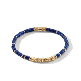 John Hardy Heishi 14K Yellow Gold Bracelet with Lapis Lazuli