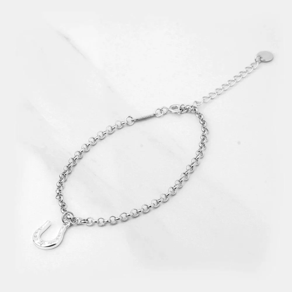 KINLEY Horseshoe with Cubic Zirconia Sterling Silver Necklace & Bracelet