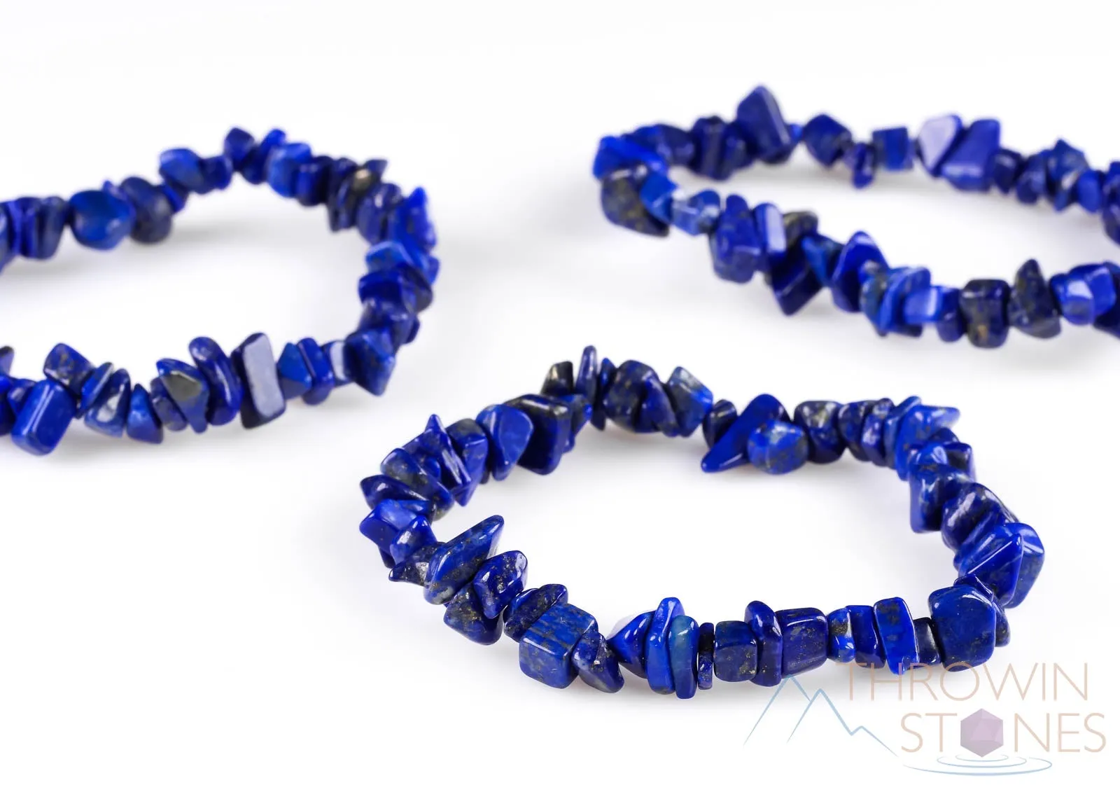 LAPIS LAZULI Crystal Bracelet - Chip Beads - Beaded Bracelet, Handmade Jewelry, Healing Crystal Bracelet, E0645