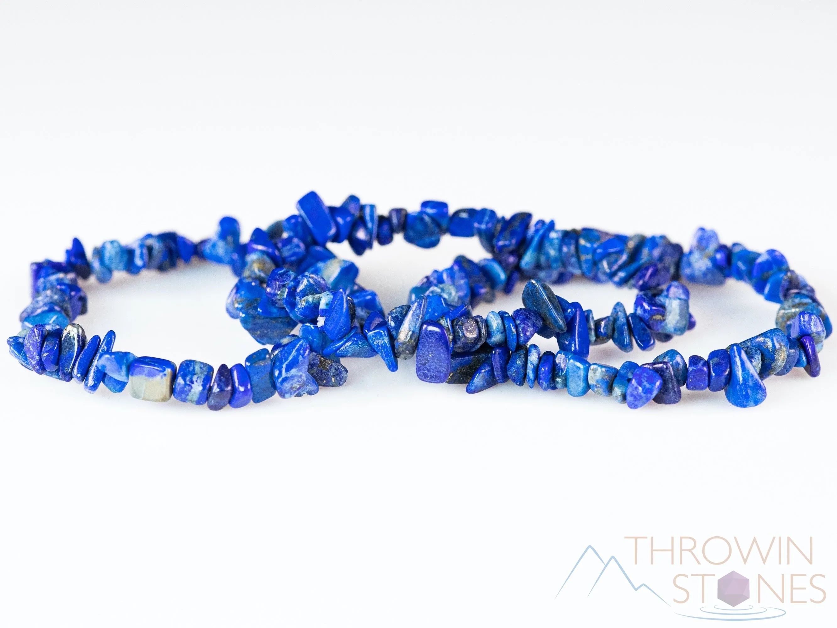 LAPIS LAZULI Crystal Bracelet - Chip Beads - Beaded Bracelet, Handmade Jewelry, Healing Crystal Bracelet, E0645