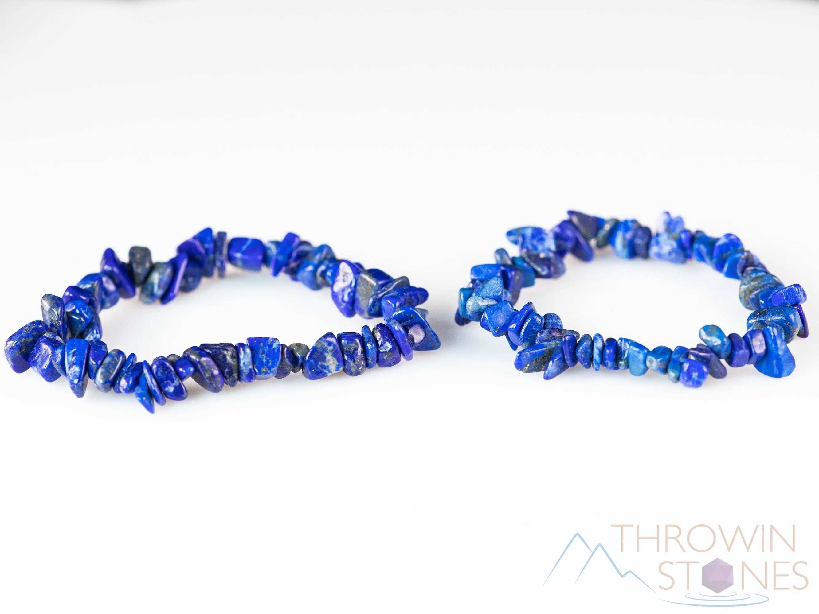 LAPIS LAZULI Crystal Bracelet - Chip Beads - Beaded Bracelet, Handmade Jewelry, Healing Crystal Bracelet, E0645