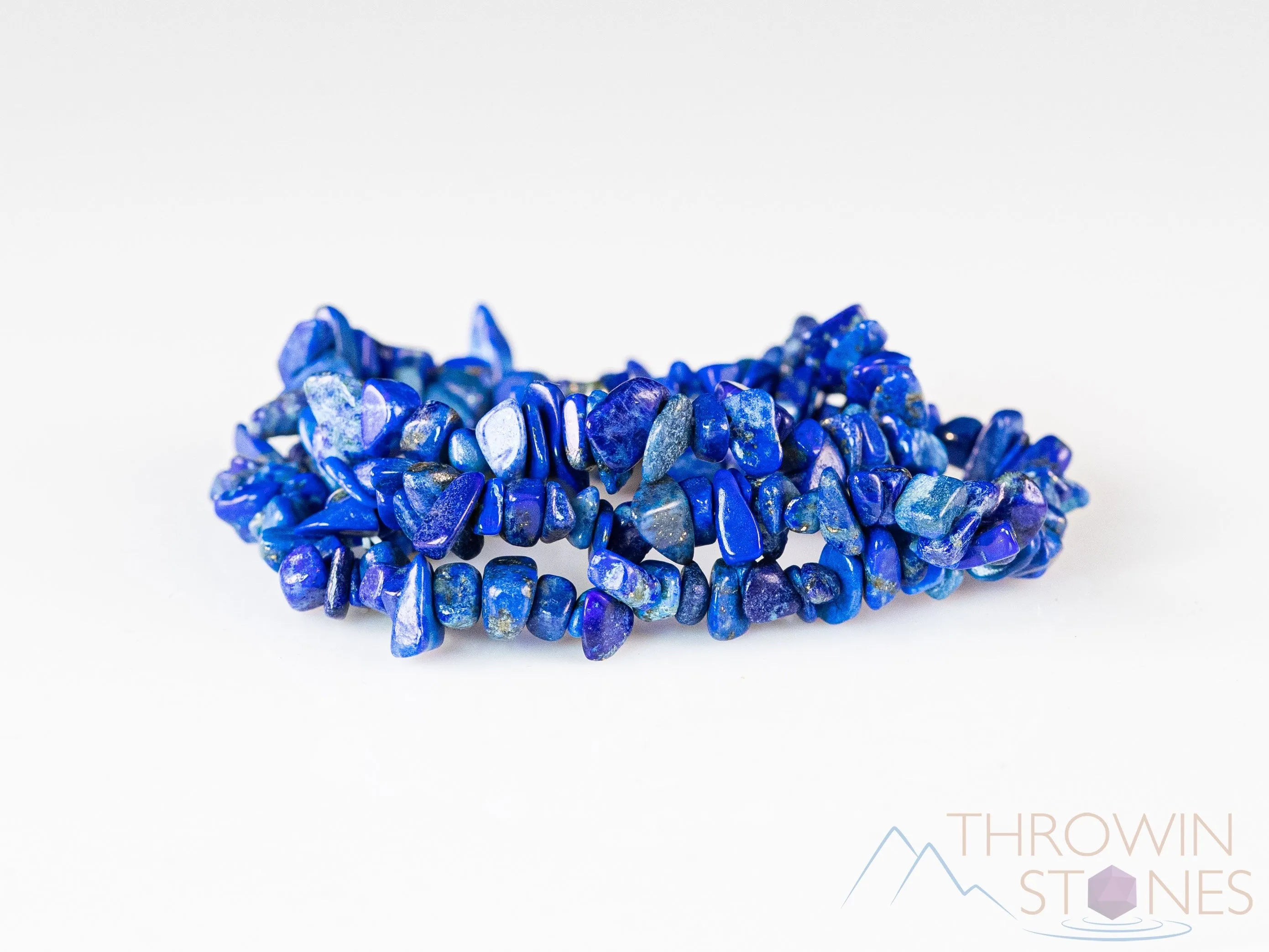 LAPIS LAZULI Crystal Bracelet - Chip Beads - Beaded Bracelet, Handmade Jewelry, Healing Crystal Bracelet, E0645