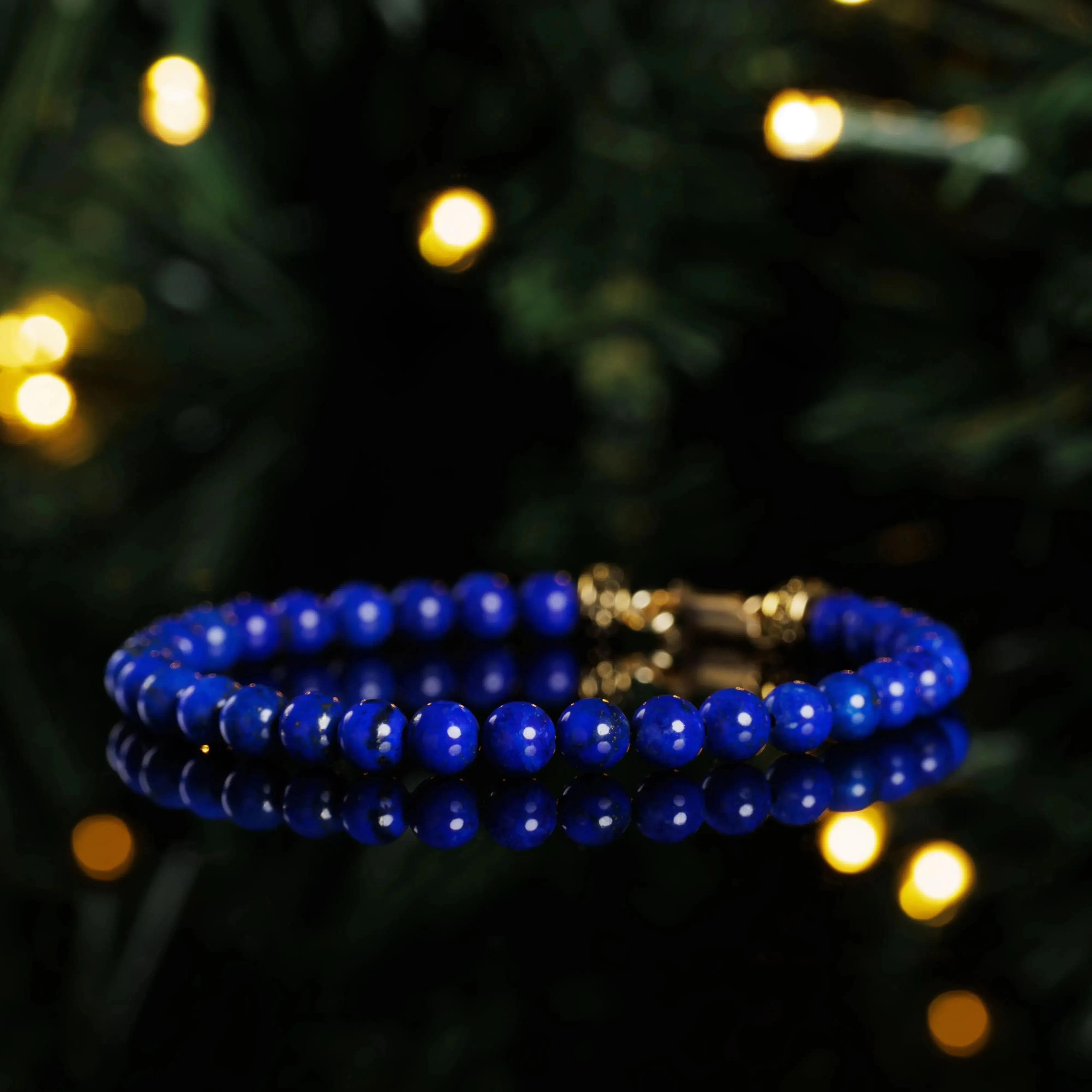 Lapis Lazuli Gold Bracelet I (6mm)