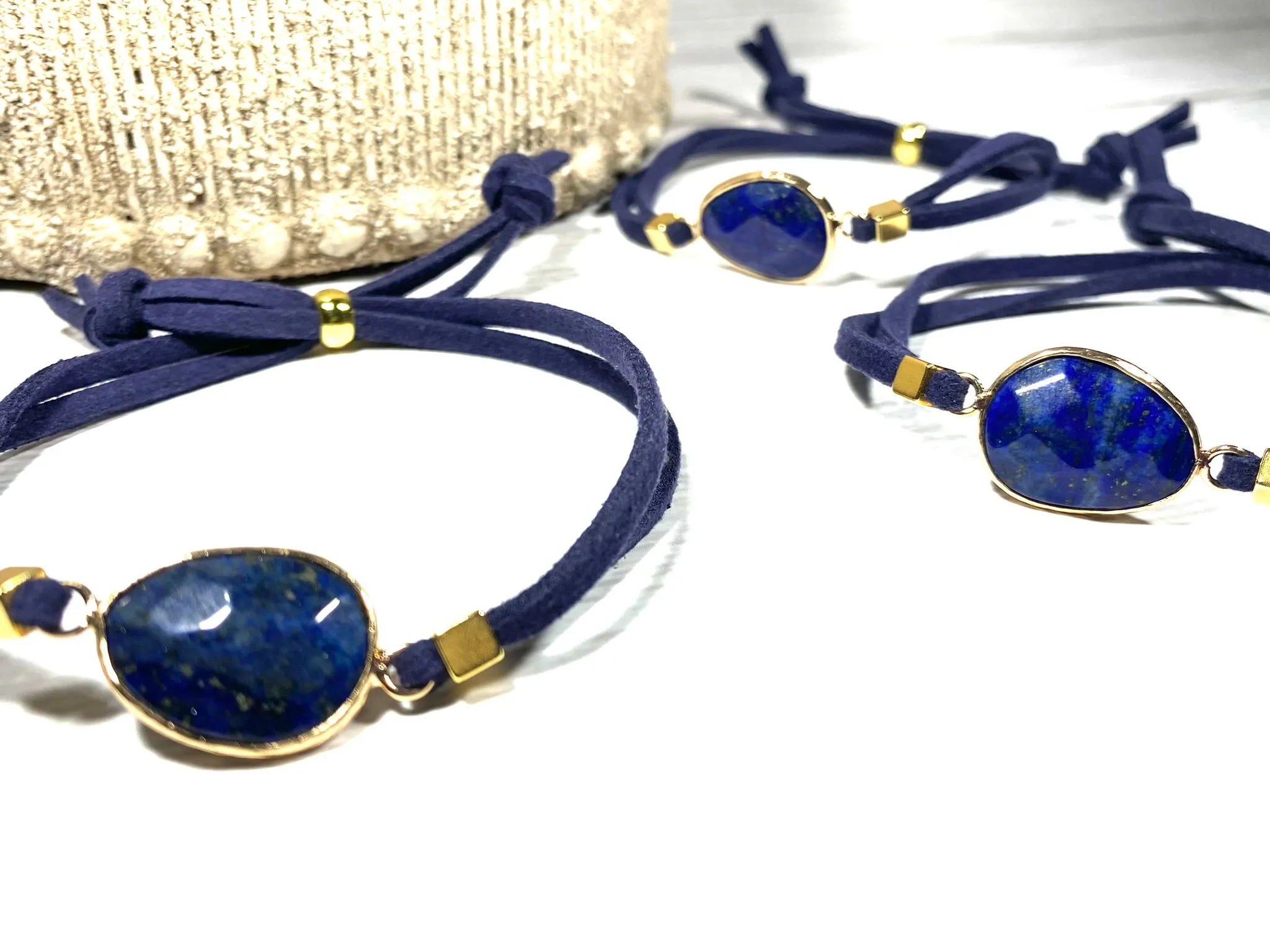 Lapis Lazuli Suede Crystal Diffuser Bracelet