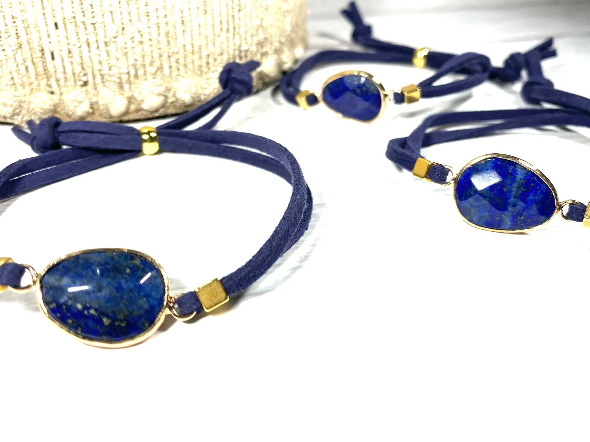 Lapis Lazuli Suede Crystal Diffuser Bracelet