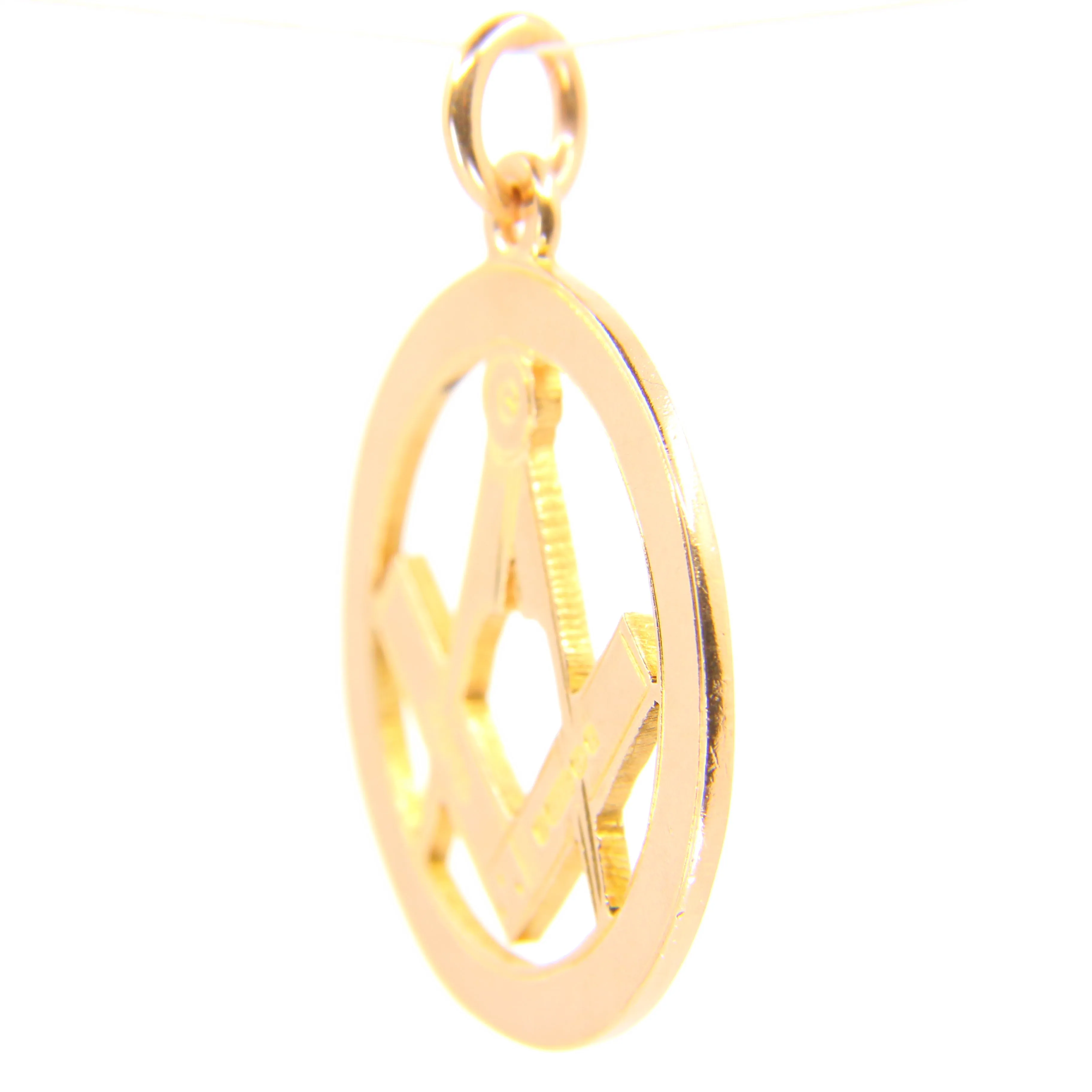 Large Antique 9ct Masonic Pendant Hallmarked Yellow Gold Mason Fob Freemason