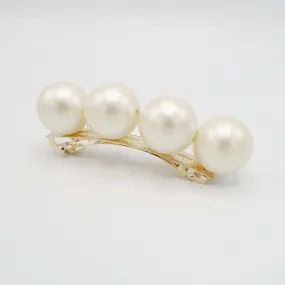 large cotton pearl ball beaded hair barrette