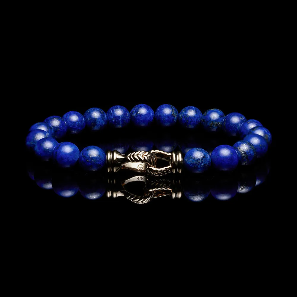 Laurel 18k Gold Lapis Lazuli Beaded Bracelet