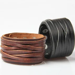 Leather bracelet high quality punk cowhide bracelet fashion jewelry 100% genuine leather handmade jewelry