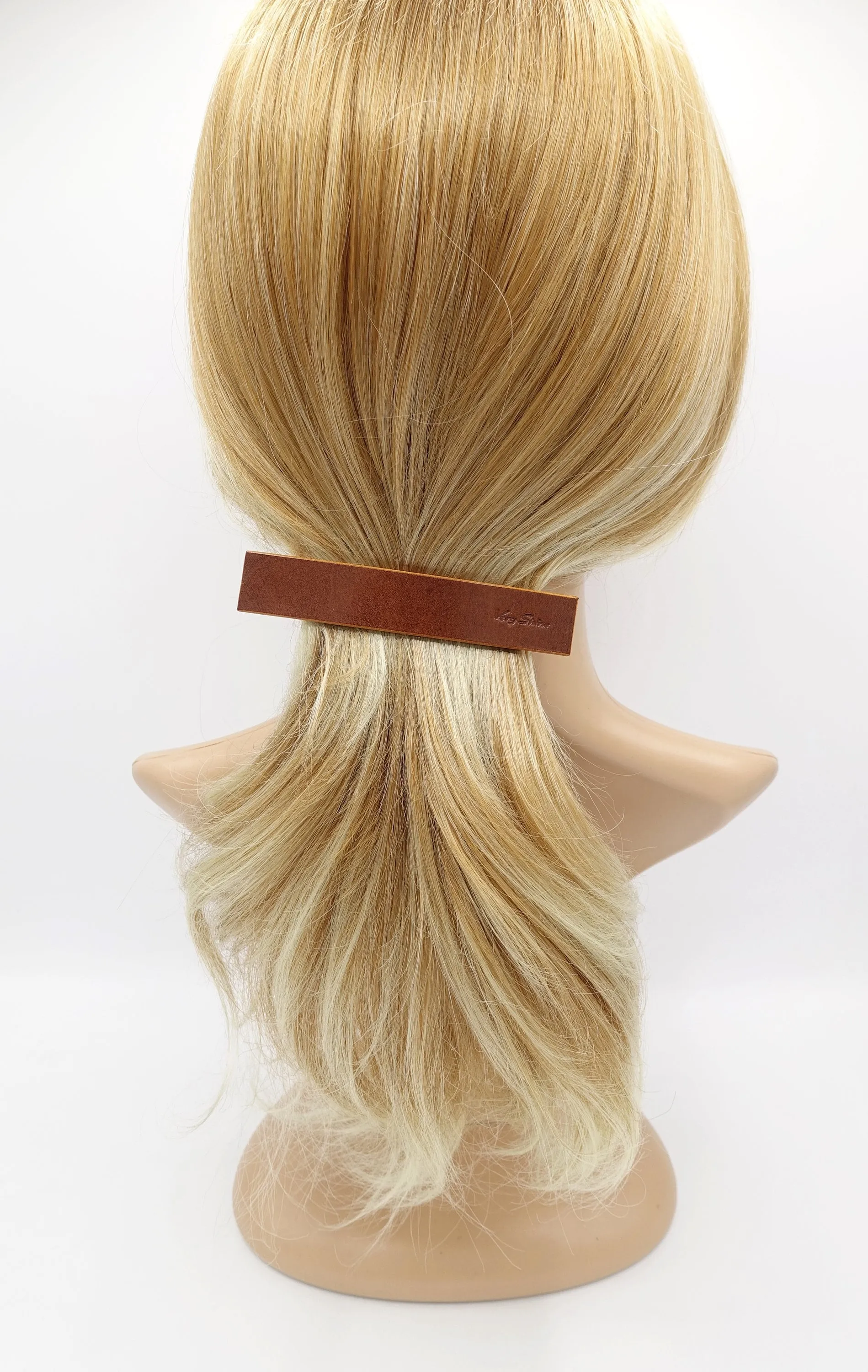 leather hair barrette, authentic leather barrette, classic hair accessory for women