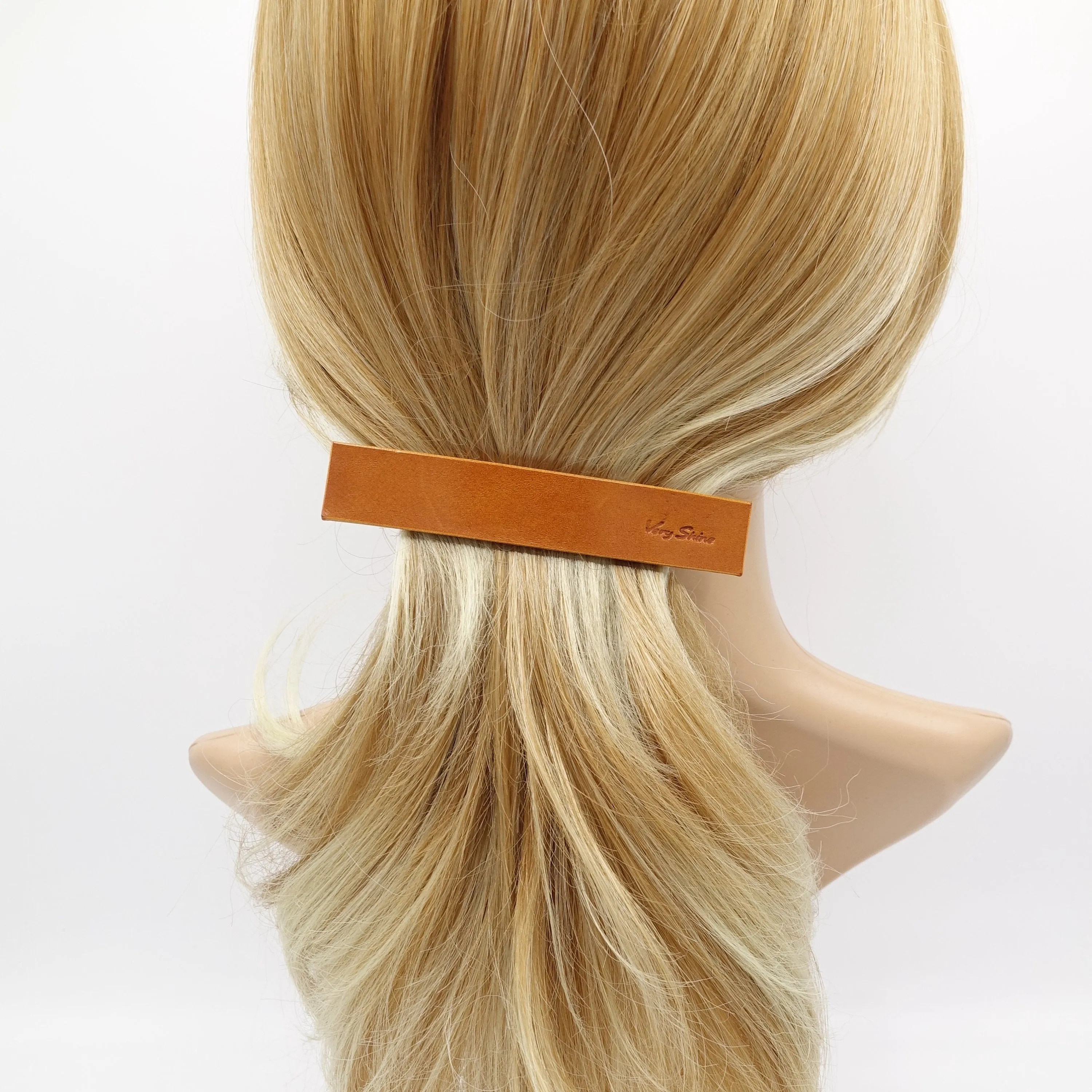 leather hair barrette, authentic leather barrette, classic hair accessory for women