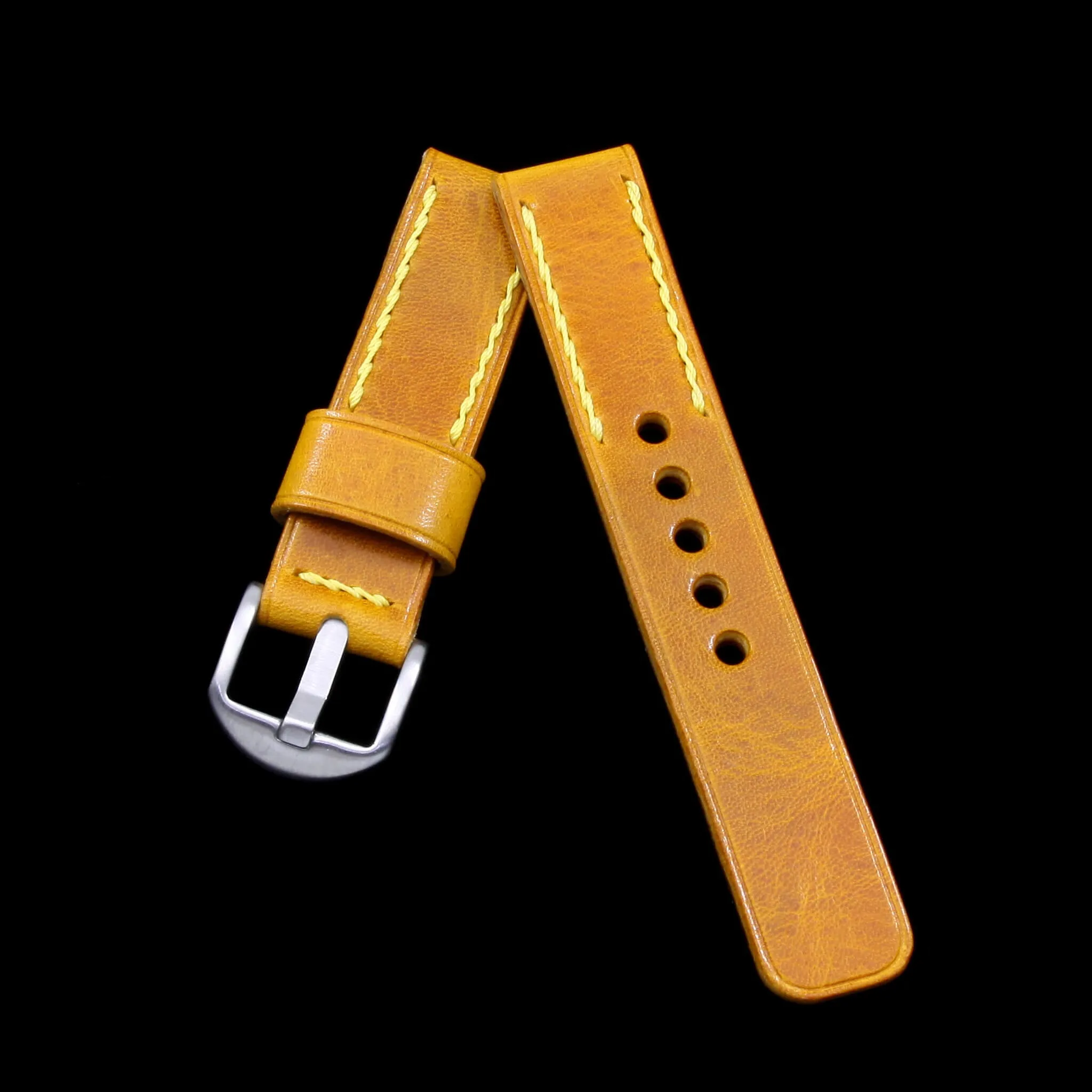 Leather Watch Strap, Military 104 | Chain Stitch