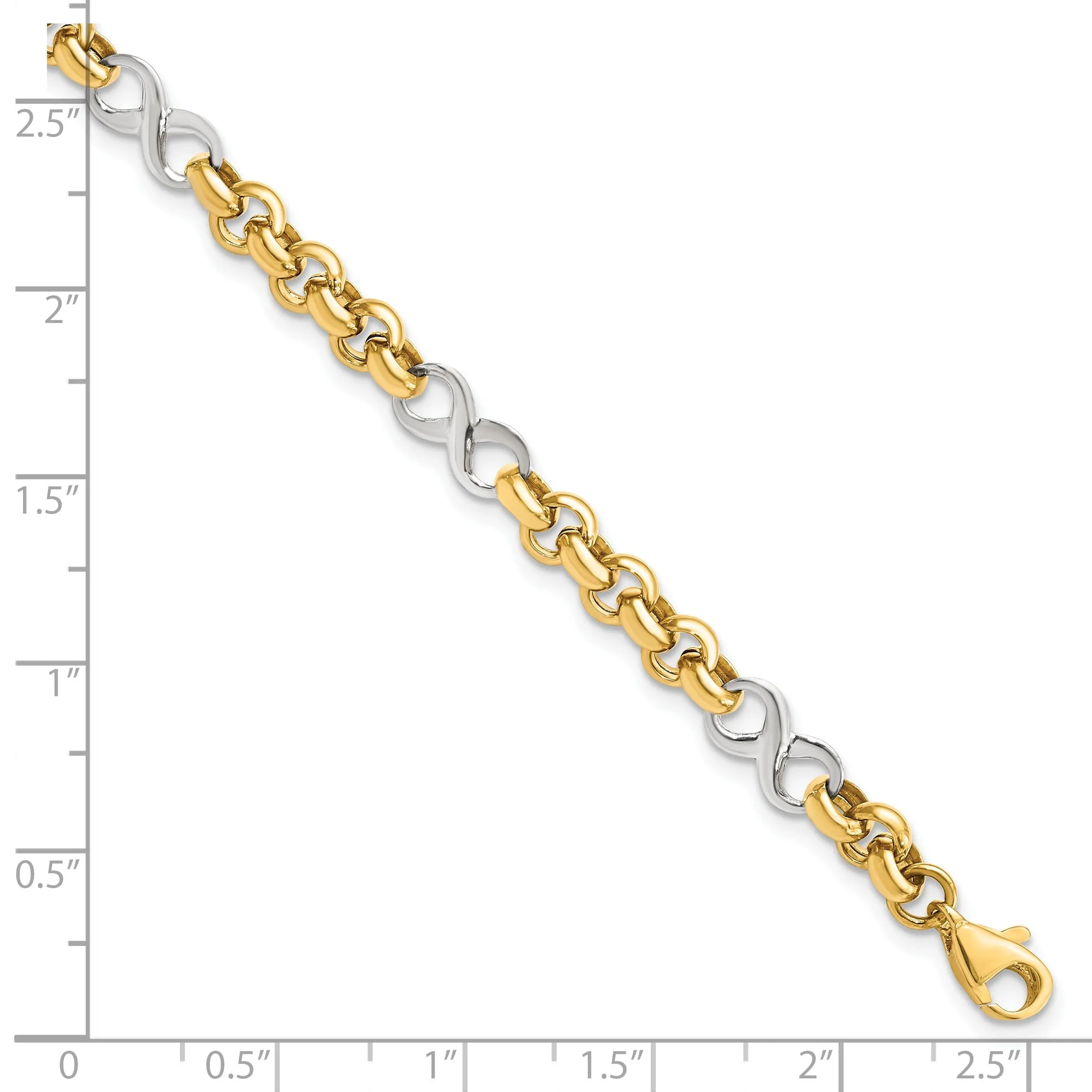 Leslies 14k Two Tone Gold Infinity Bracelet