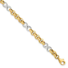 Leslies 14k Two Tone Gold Infinity Bracelet