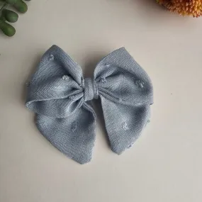 Light Blue Dimpled Sailor Bow