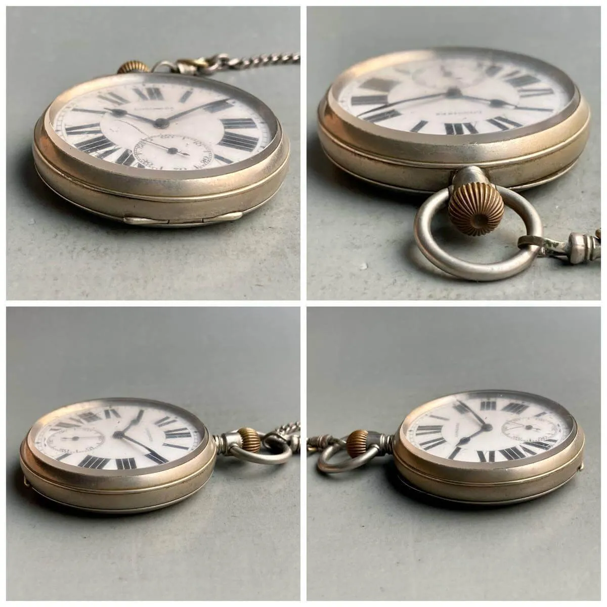 Longines Pocket Watch Antique Manual Open Face Roman 43mm