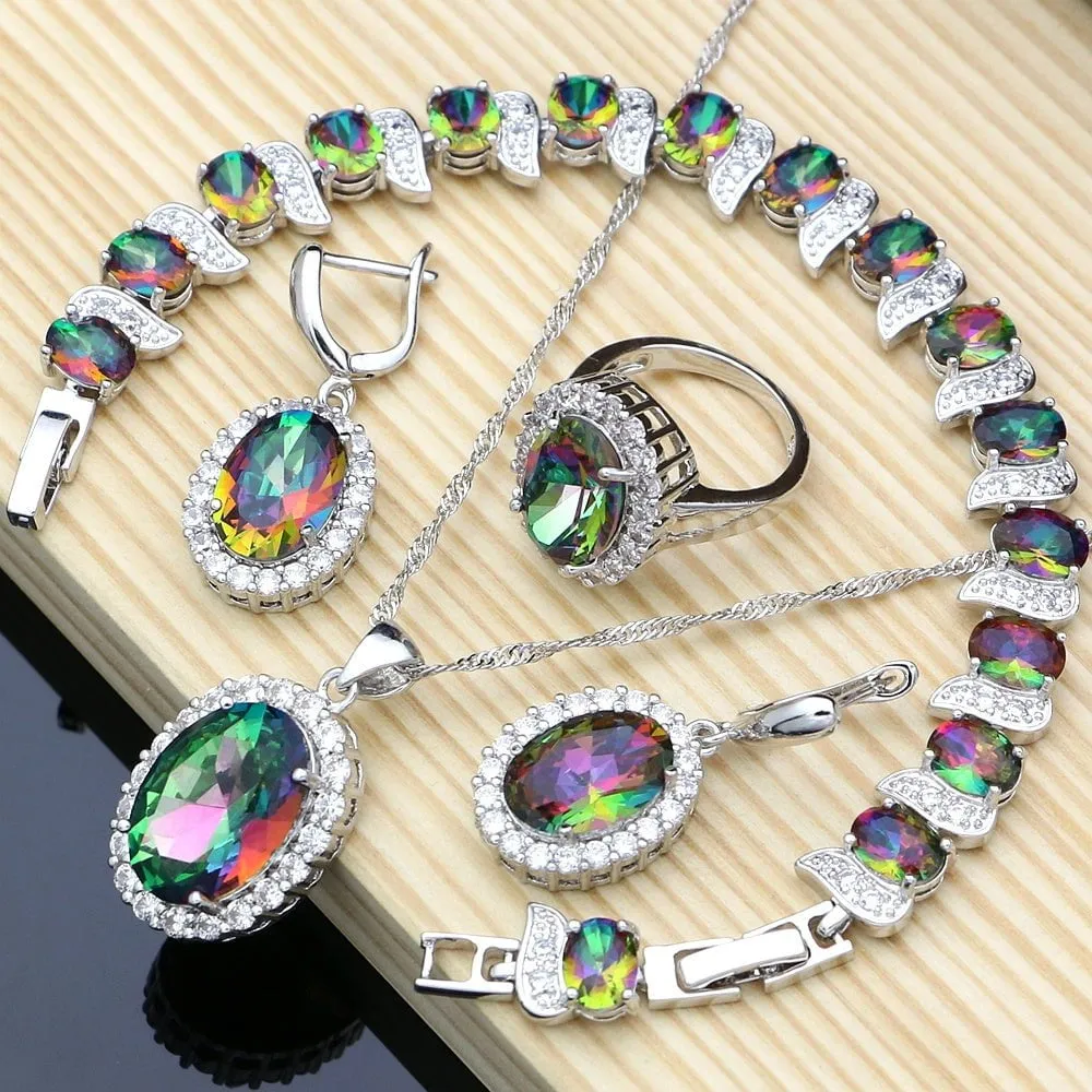 LovelyRLovely Mystic Rainbow Fire Zircon Women's Jewellery Set