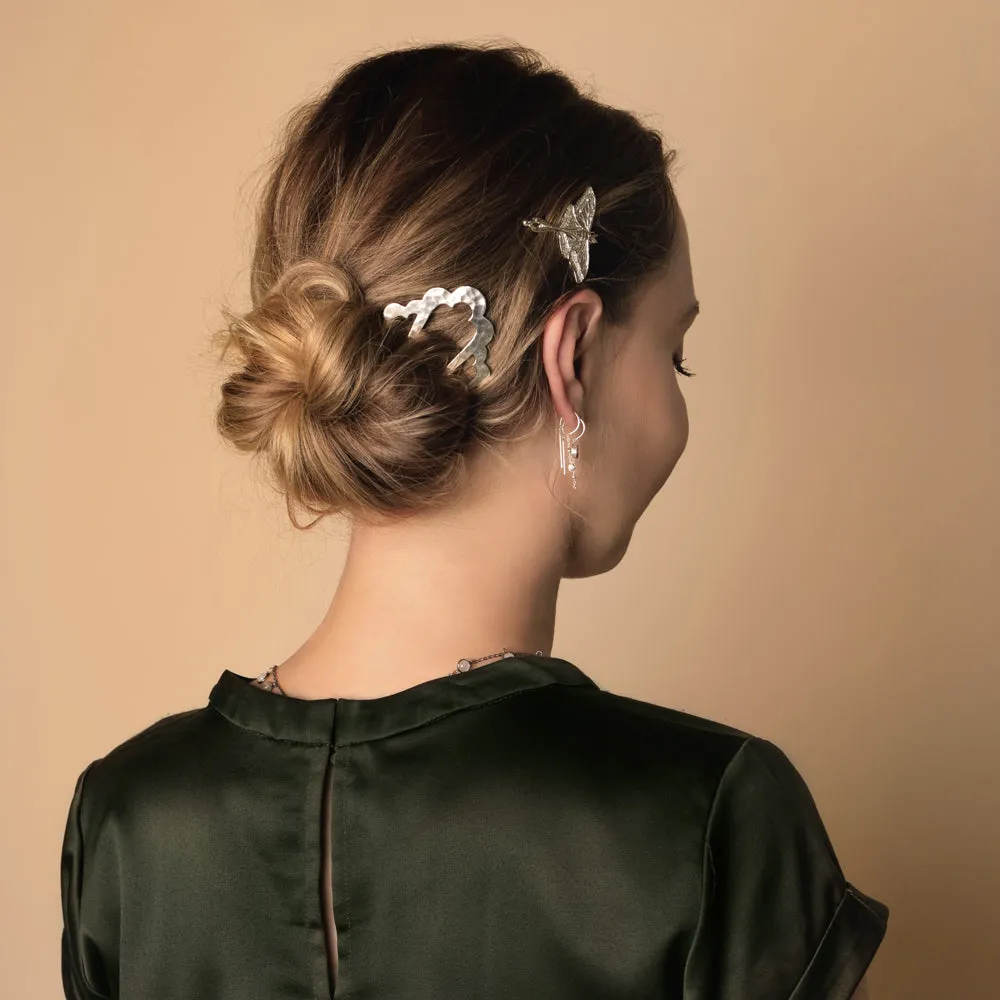 Luna Moth Barrette in Silver | Available to ship January 14, 2025