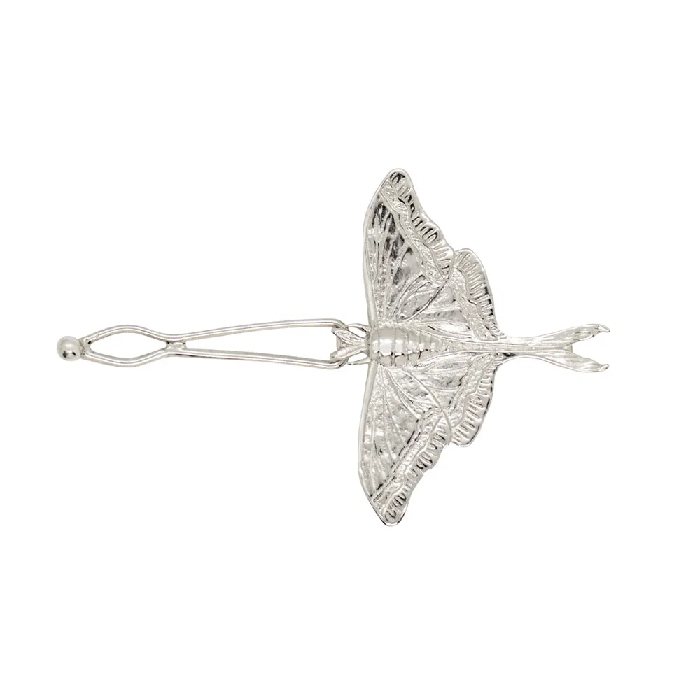 Luna Moth Barrette in Silver | Available to ship January 14, 2025