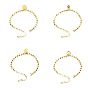 Luxurious 18K Gold Plated Geometric Steel Ball Bracelet