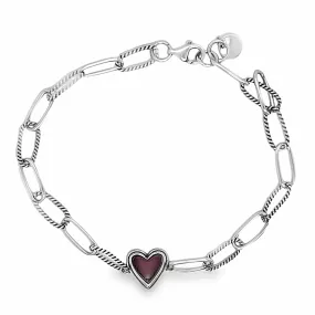 M379 Pink Stone Heart Bracelet 19CM