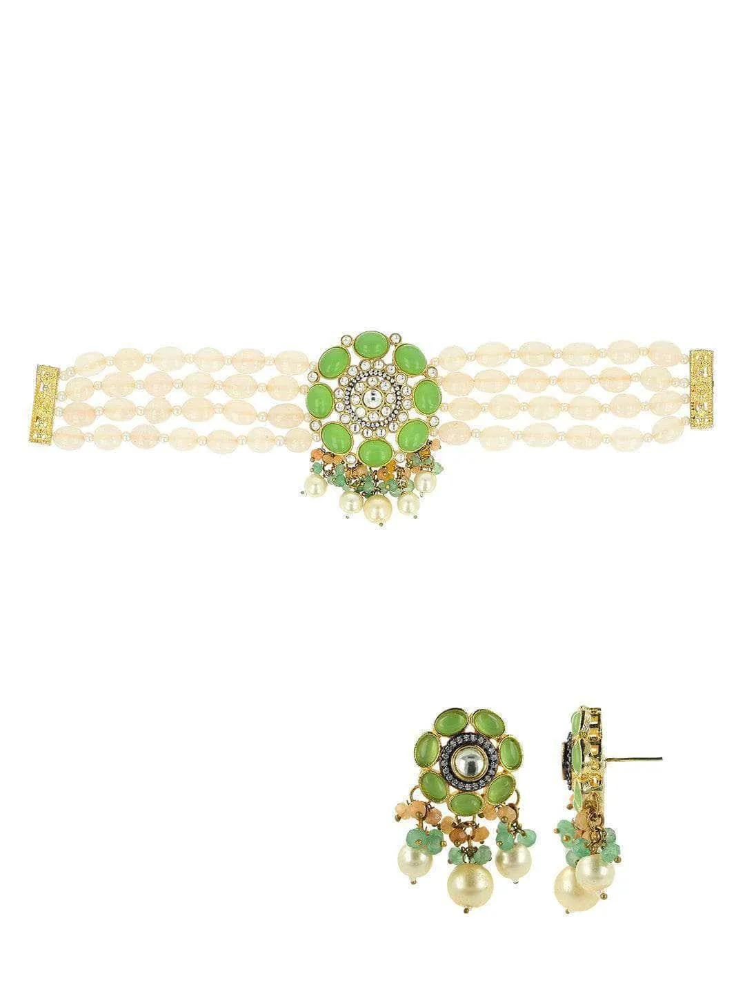 Masoom Minawala In Precious Choker Beaded Necklace Set