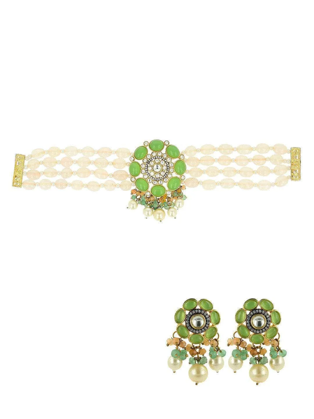 Masoom Minawala In Precious Choker Beaded Necklace Set