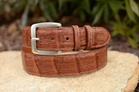 Matte Caiman Tail Belt: Burnished Cognac