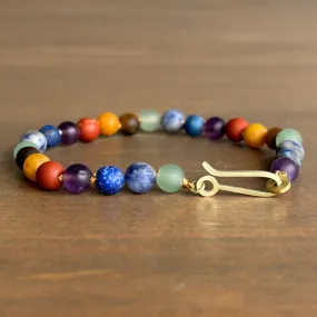 Matte Round Chakra Bead Bracelet