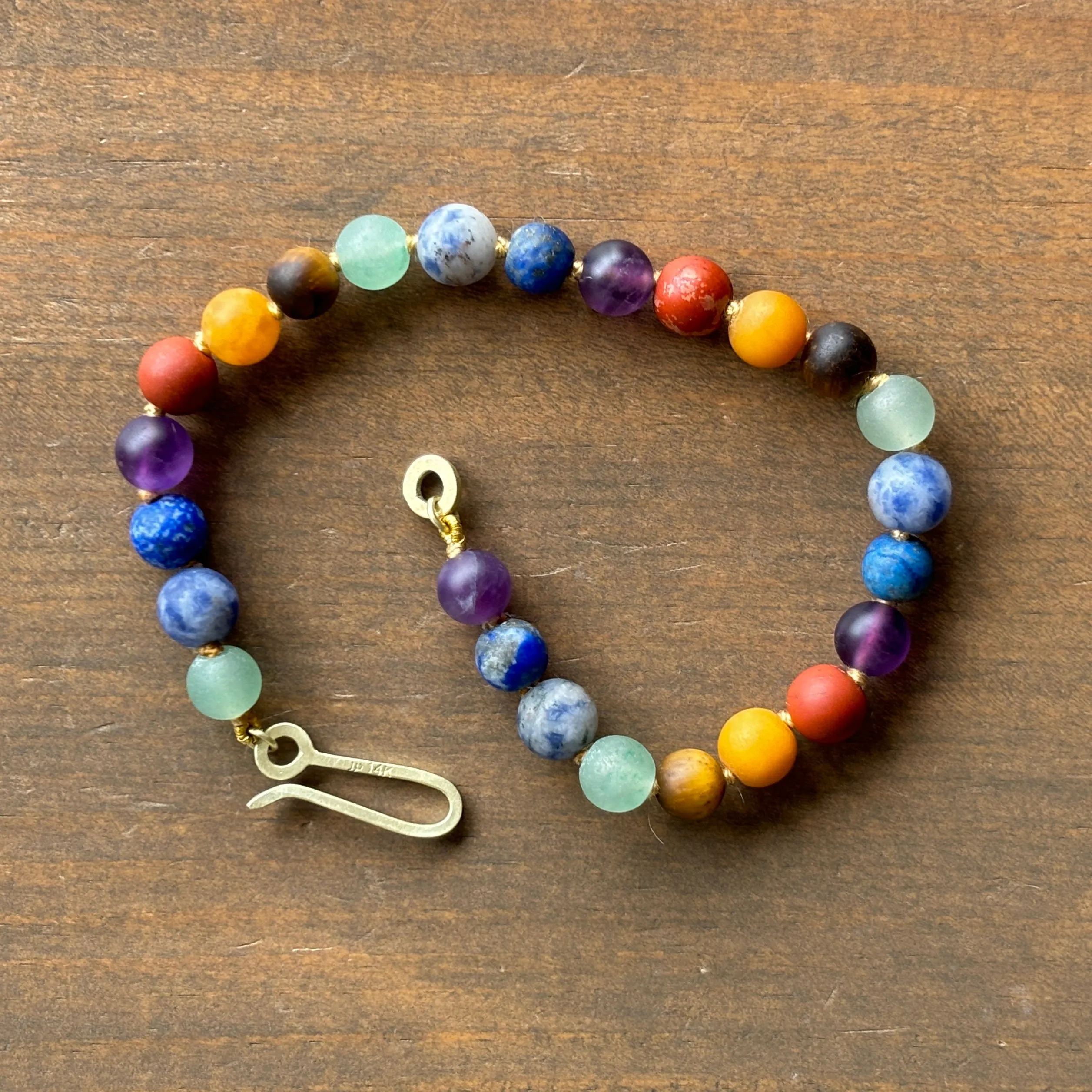 Matte Round Chakra Bead Bracelet