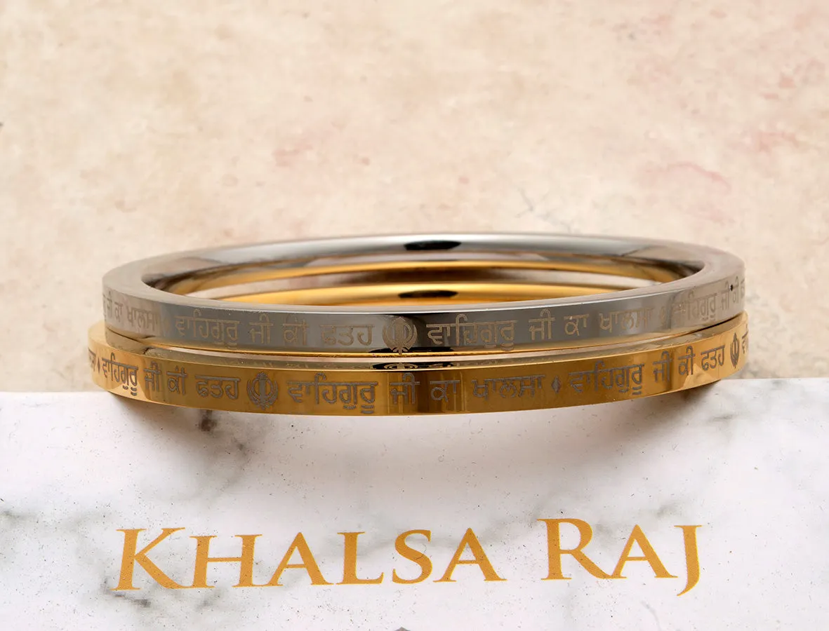 Medium weight solid stainless steel Karas - some with gold tone