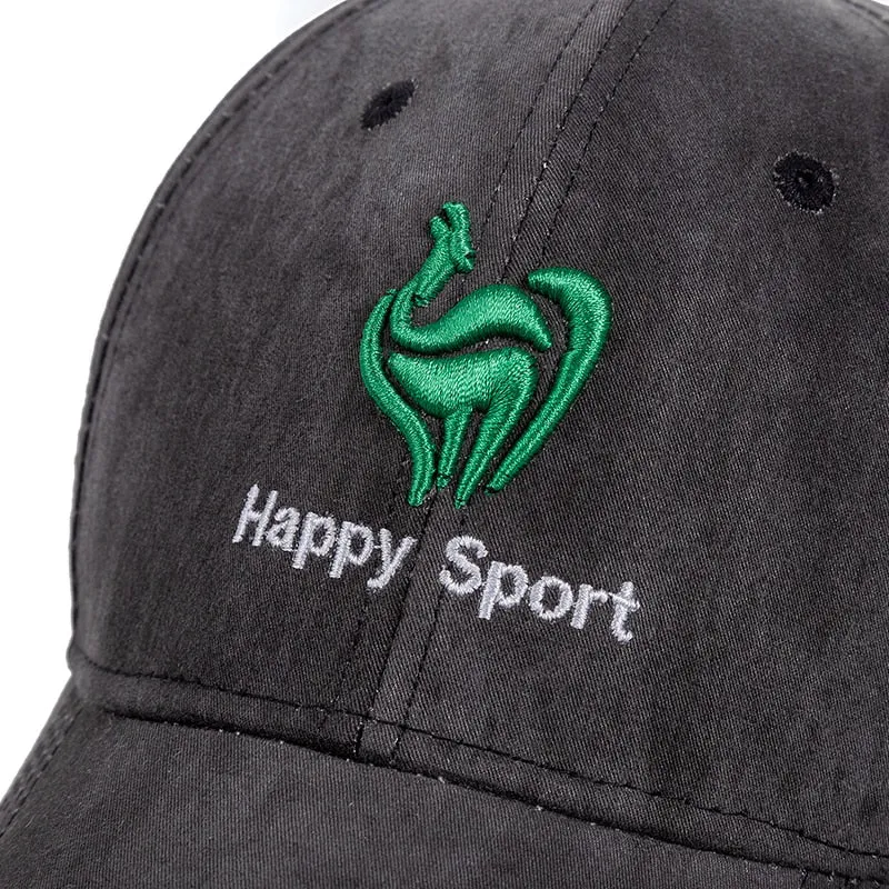 Men's Cotton Baseball Cap Green Big Cock Embroidery Summer Hats For Men Happy Sport Outdoor Hole Edging Caps