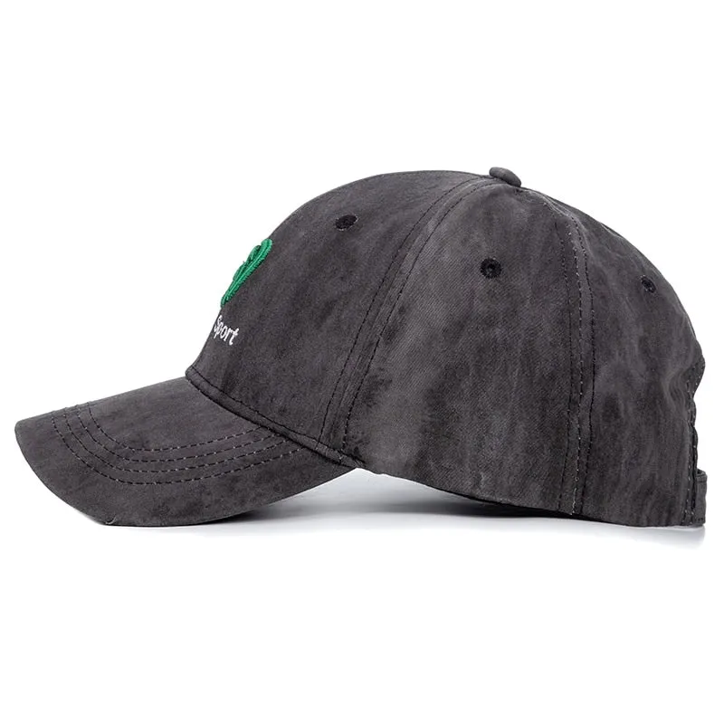 Men's Cotton Baseball Cap Green Big Cock Embroidery Summer Hats For Men Happy Sport Outdoor Hole Edging Caps