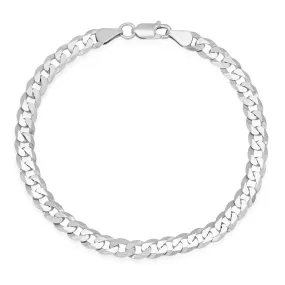 Mens Italian Sterling Silver 5.75mm Miami Cuban Curb Chain Bracelet