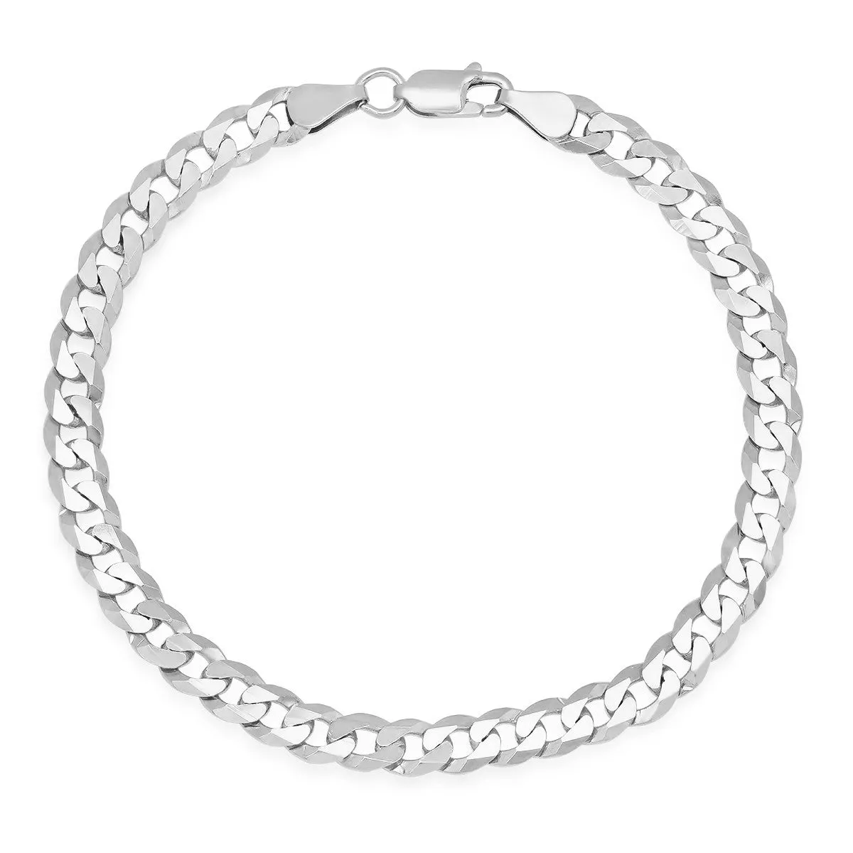 Mens Italian Sterling Silver 5.75mm Miami Cuban Curb Chain Bracelet