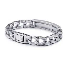 Men's Personalized Retro Titanium Steel Cross Bracelet with Zircon Accents, Trendy Stainless Steel Jewelry