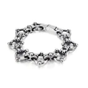 Men's Punk Skull Ring Bracelet in Exaggerated Titanium Steel - European and American Style