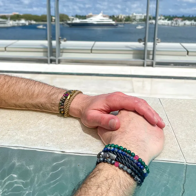 Men's Rayminder UV Awareness Bracelet in 6mm Lapis Lazuli