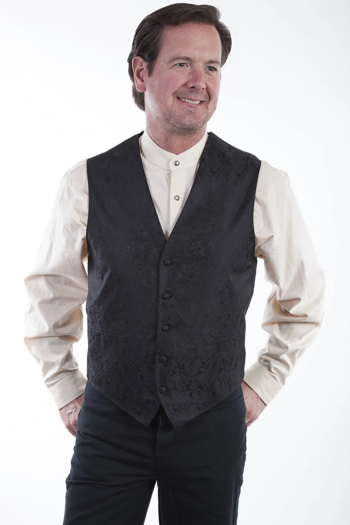 Men's Western Vest Collection: Rangewear Paisley No Lapels