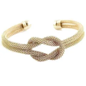 Meshy Love Knot Cuff Bracelet in Silver or Gold for Women