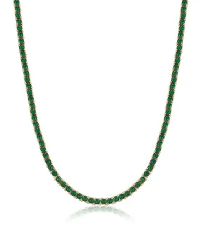 Mini Ballier Necklace- Emerald Green- Gold