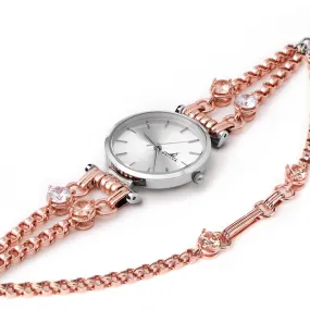 Mini Gems Watch with Chain [Pink gold]