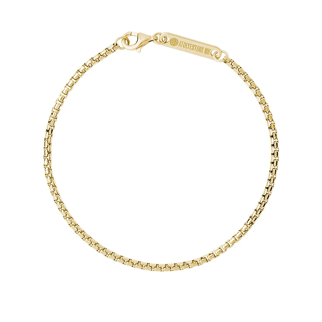 Minimalist Box Chain Bracelet in Silver