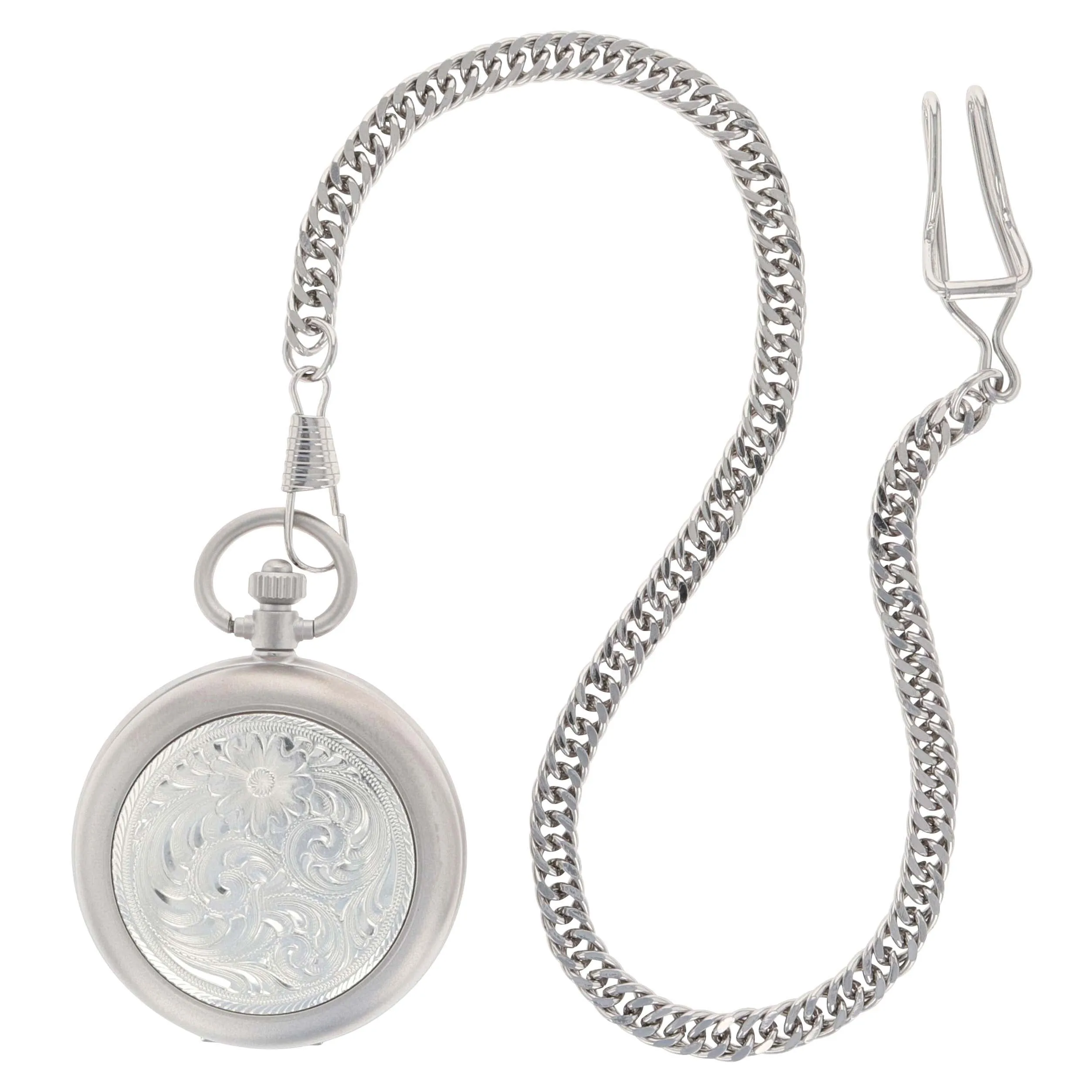 Montana Silversmiths Engraved Silver Pocket Watch