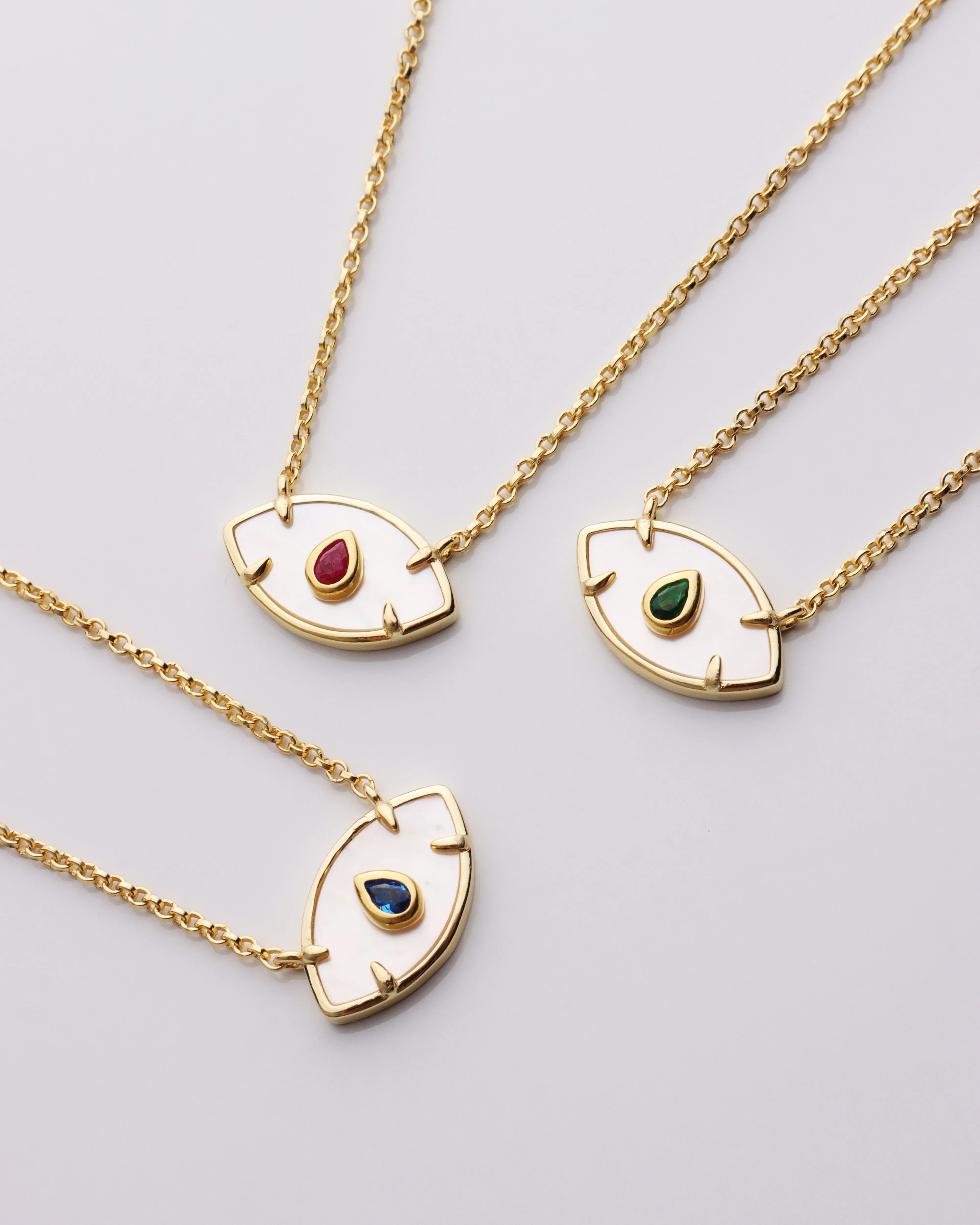 Mother of Pearl Evil Eye Necklace