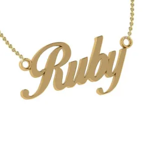 Name Necklace Gold Ruby