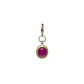 Natural Pink Ruby Charm - 18k gold